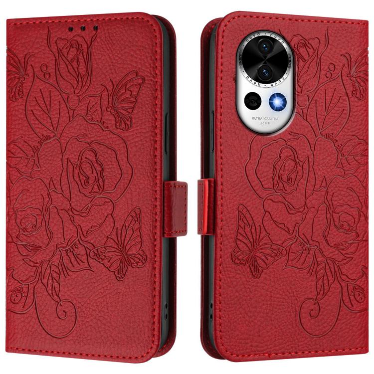 For Huawei nova 13 / nova 12 Embossed Rose RFID Anti-theft Leather Phone Case