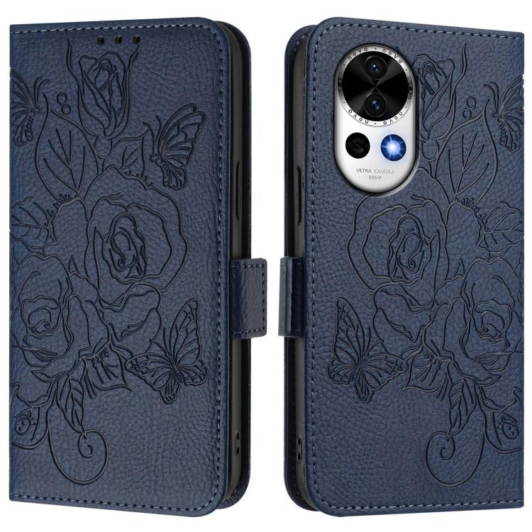 For Huawei nova 13 / nova 12 Embossed Rose RFID Anti-theft Leather Phone Case