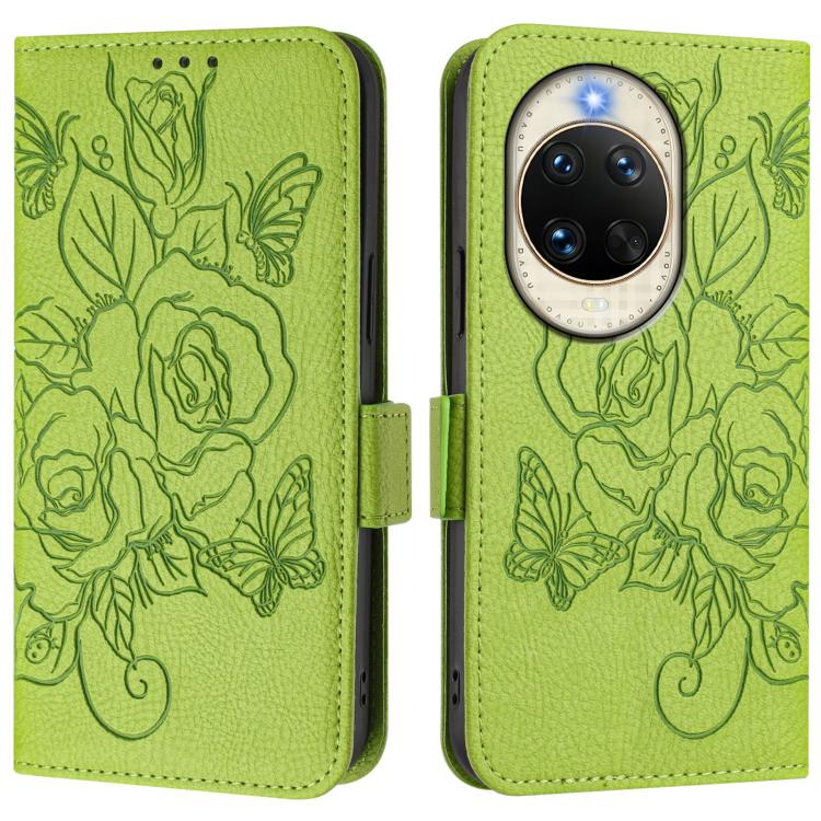 For Huawei nova 14 5G Embossed Rose RFID Anti-theft Leather Phone Case