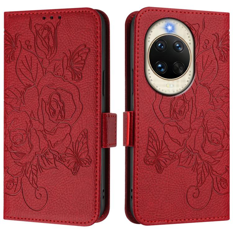 For Huawei nova 14 5G Embossed Rose RFID Anti-theft Leather Phone Case
