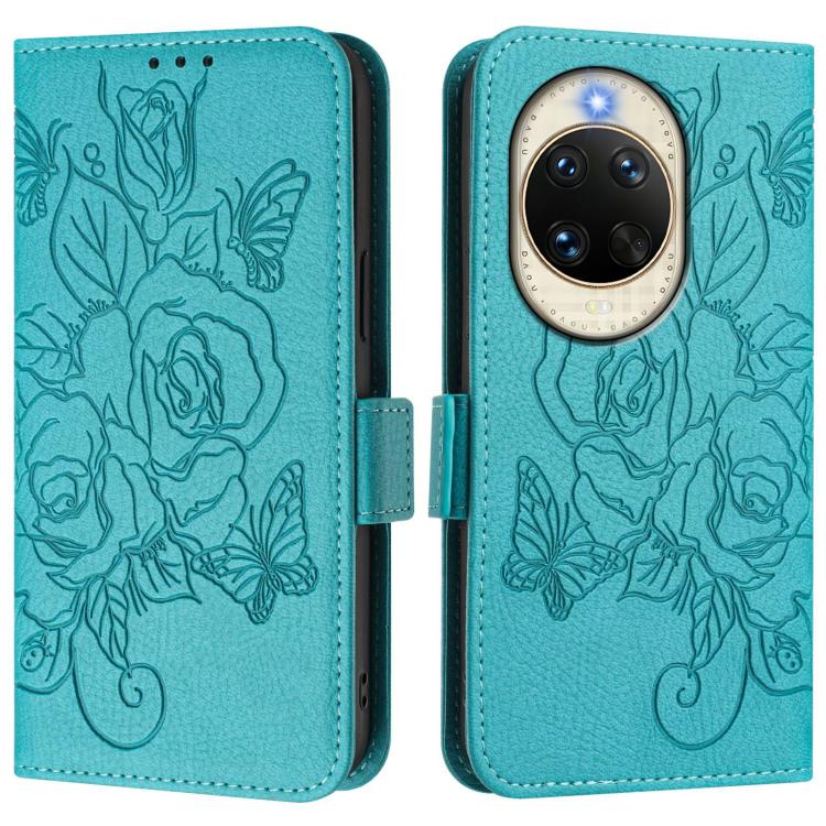 For Huawei nova 14 5G Embossed Rose RFID Anti-theft Leather Phone Case