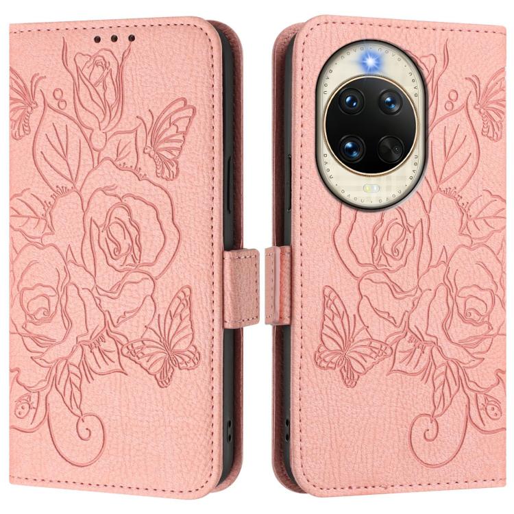 For Huawei nova 14 5G Embossed Rose RFID Anti-theft Leather Phone Case