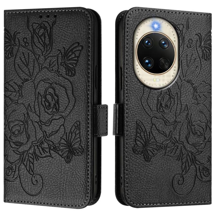 For Huawei nova 14 5G Embossed Rose RFID Anti-theft Leather Phone Case