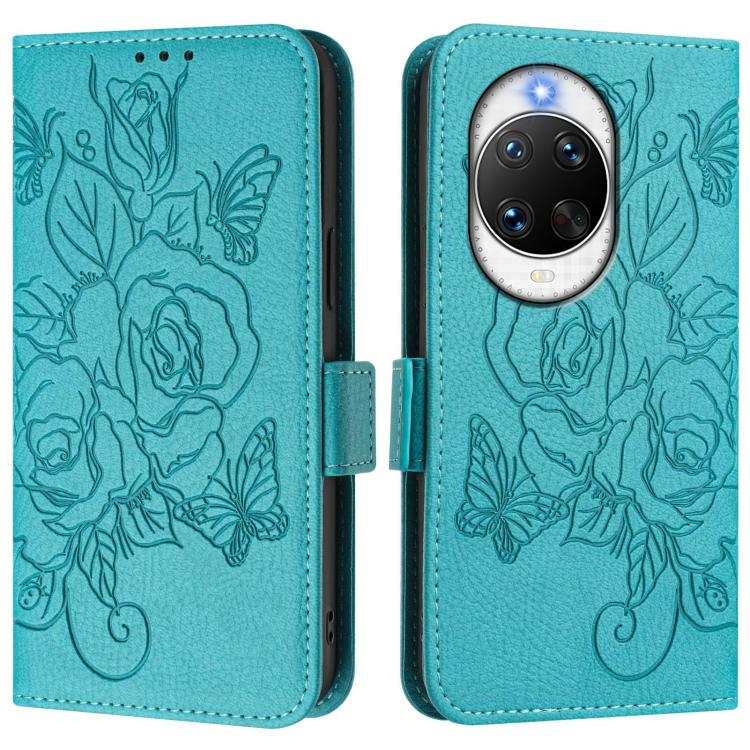 For Huawei nova 14 Pro 5G Embossed Rose RFID Anti-theft Leather Phone Case