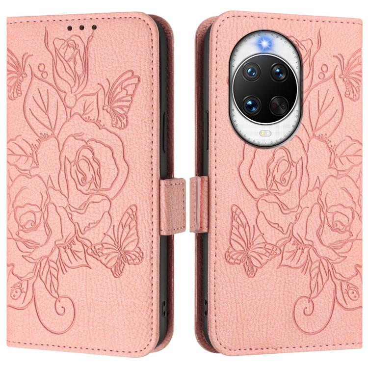 For Huawei nova 14 Pro 5G Embossed Rose RFID Anti-theft Leather Phone Case