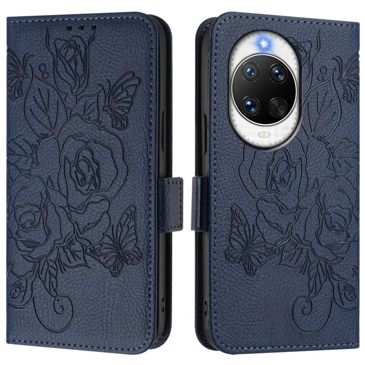 For Huawei nova 14 Pro 5G Embossed Rose RFID Anti-theft Leather Phone Case