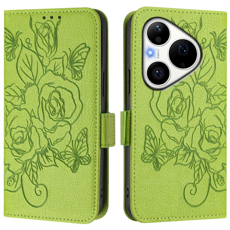 For Huawei Pura 90 Pro Embossed Rose RFID Anti-theft Leather Phone Case