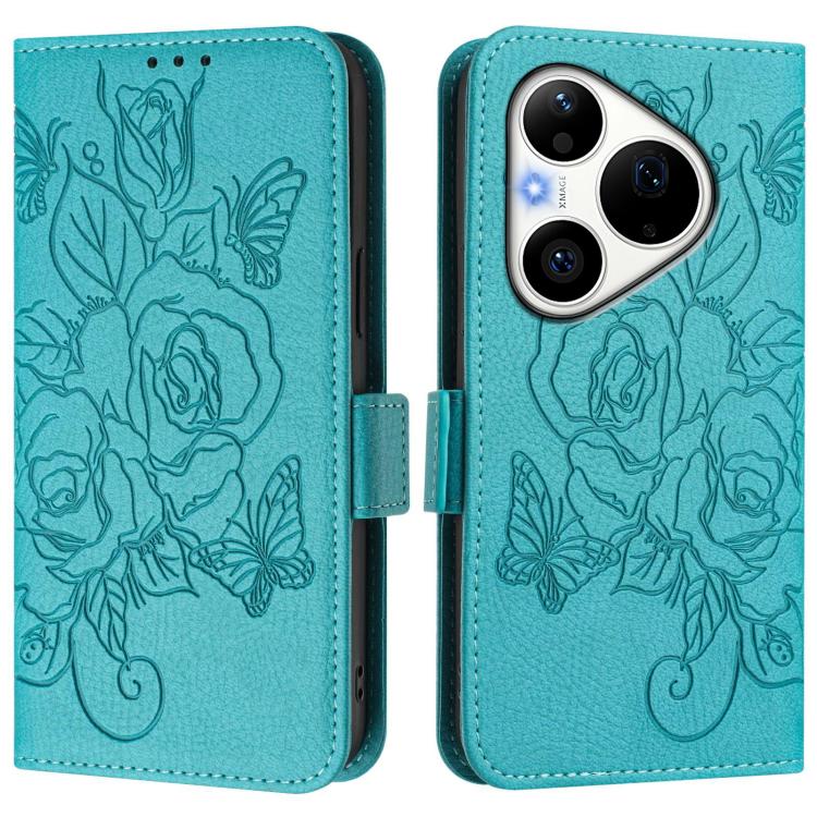 For Huawei Pura 90 Pro Embossed Rose RFID Anti-theft Leather Phone Case