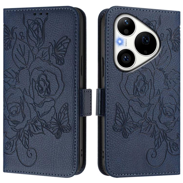 For Huawei Pura 90 Pro Embossed Rose RFID Anti-theft Leather Phone Case