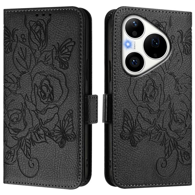 For Huawei Pura 90 Pro Embossed Rose RFID Anti-theft Leather Phone Case