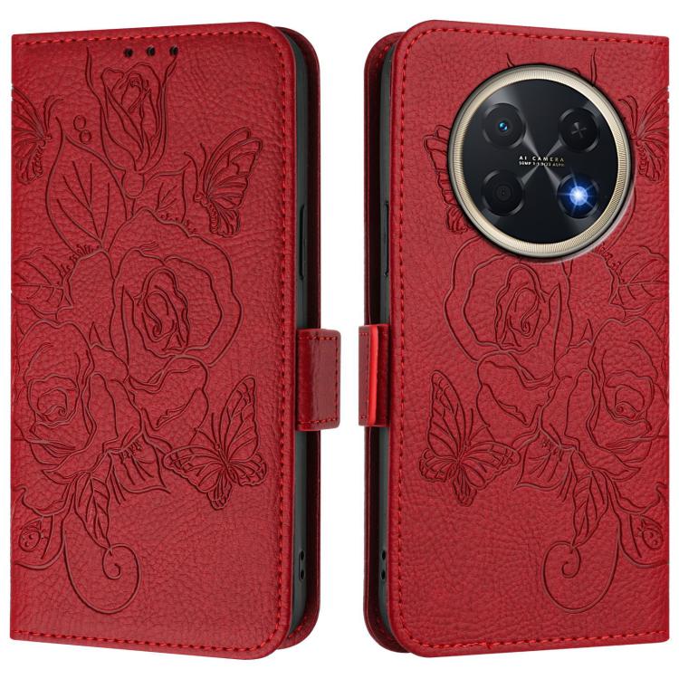 For Huawei Pura 90 Pro Max Embossed Rose RFID Anti-theft Leather Phone Case