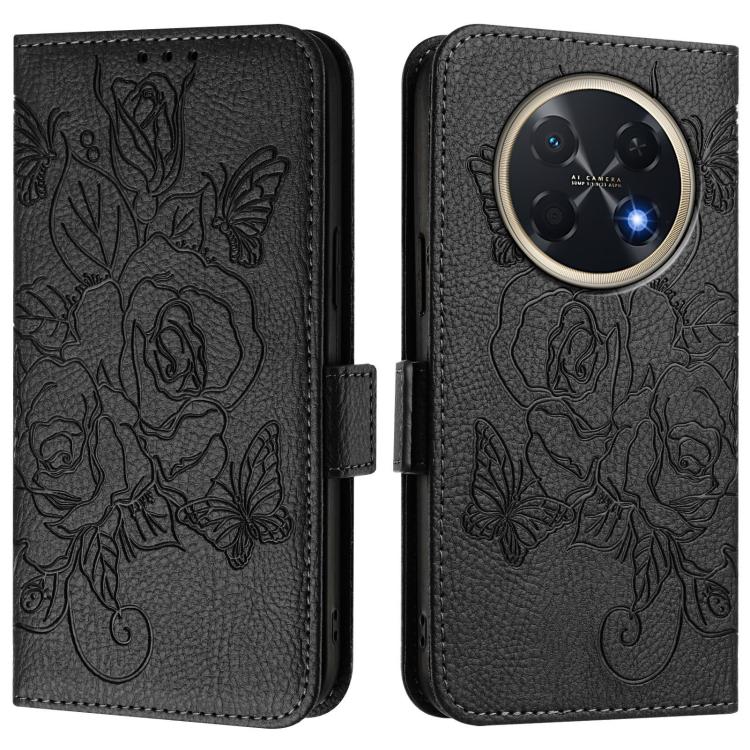 For Huawei Pura 90 Pro Max Embossed Rose RFID Anti-theft Leather Phone Case