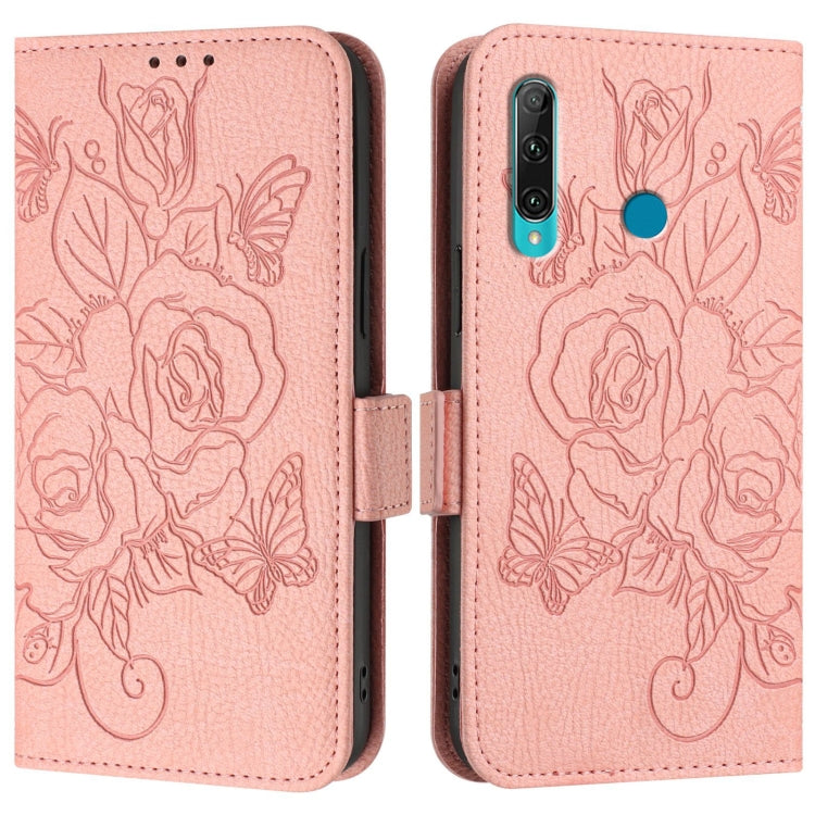 For Honor 20 Lite / 10i / 20e Embossed Rose RFID Anti-theft Leather Phone Case