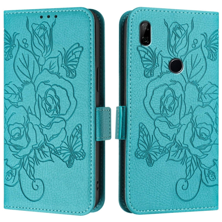 For Honor 9X 4G / Huawei P Smart Z Embossed Rose RFID Anti-theft Leather Phone Case