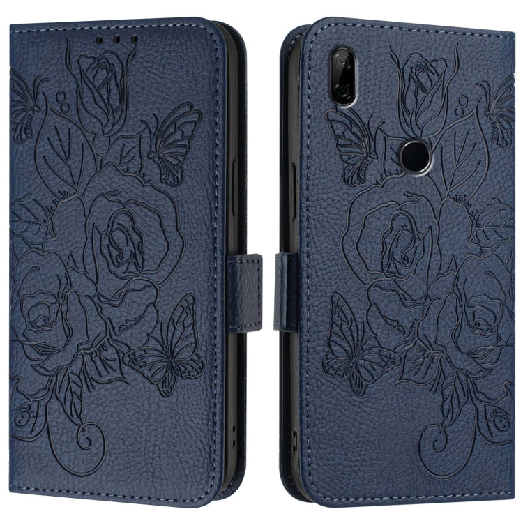 For Honor 9X 4G / Huawei P Smart Z Embossed Rose RFID Anti-theft Leather Phone Case