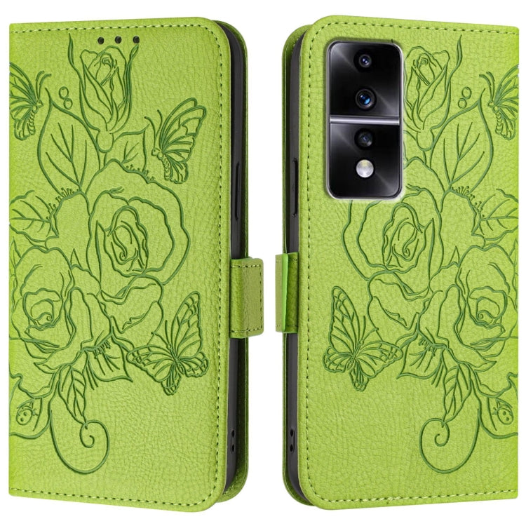 For Honor 80 GT 5G Embossed Rose RFID Anti-theft Leather Phone Case