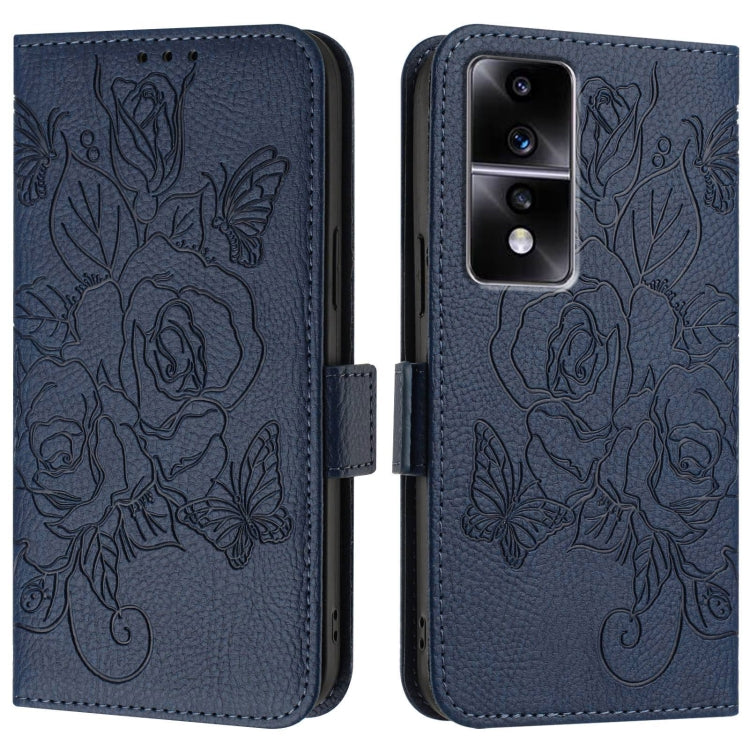 For Honor 80 GT 5G Embossed Rose RFID Anti-theft Leather Phone Case