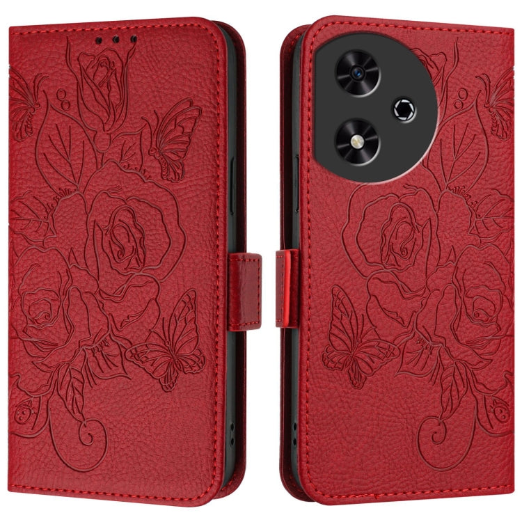 For Honor Play 50 Embossed Rose RFID Anti-theft Leather Phone Case