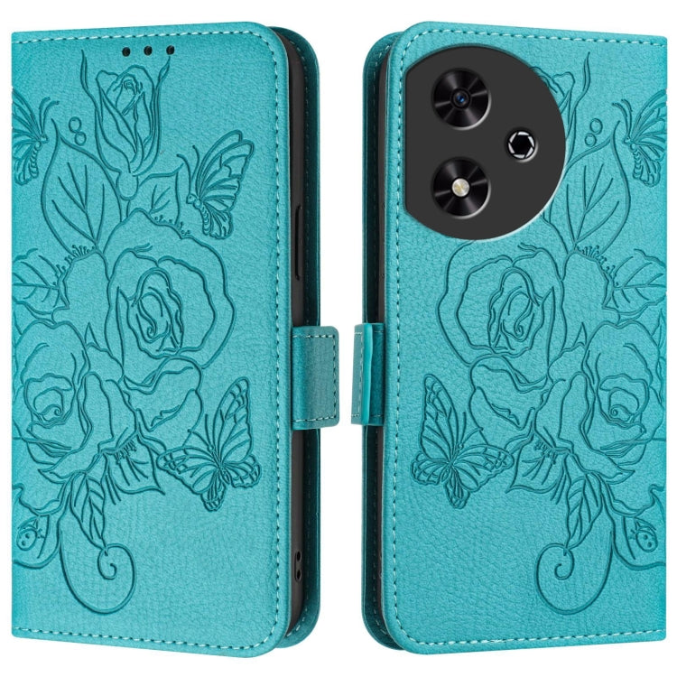 For Honor Play 50 Embossed Rose RFID Anti-theft Leather Phone Case