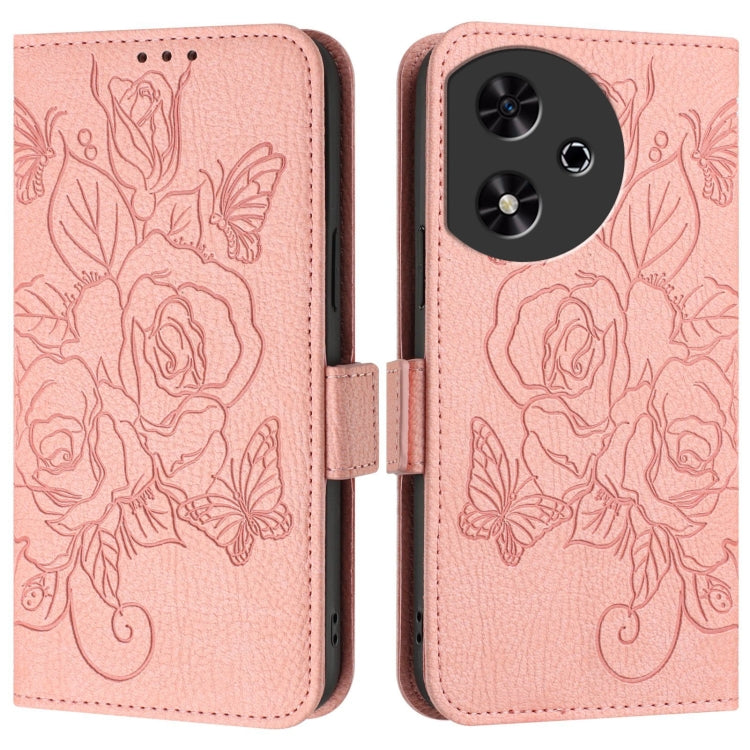 For Honor Play 50 Embossed Rose RFID Anti-theft Leather Phone Case