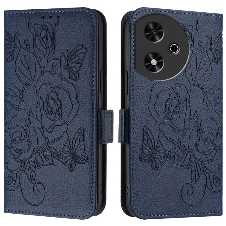 For Honor Play 50 Embossed Rose RFID Anti-theft Leather Phone Case