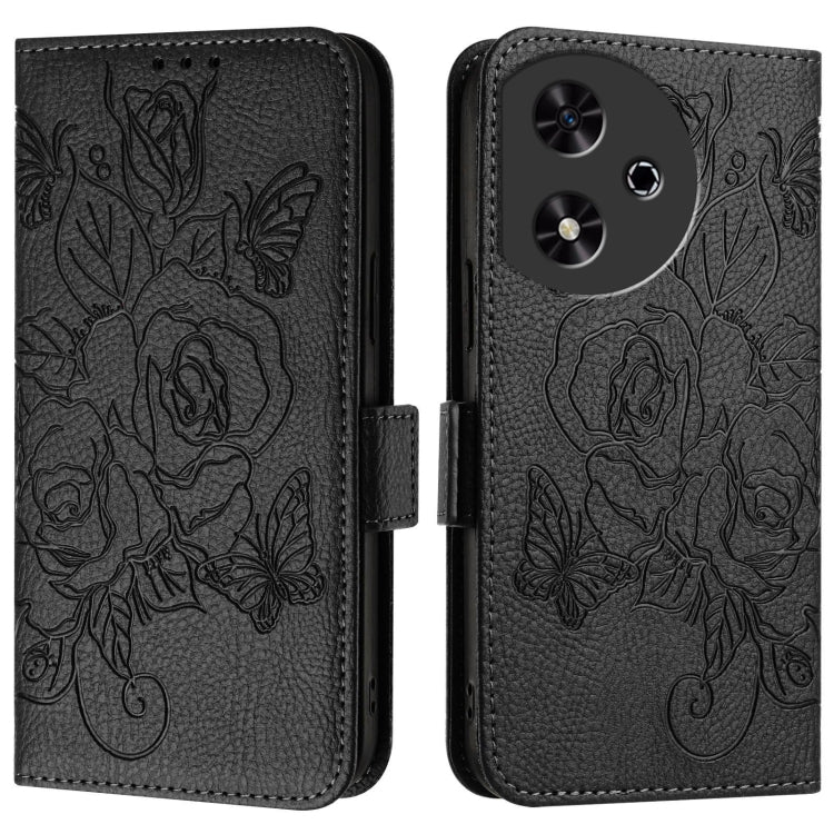 For Honor Play 50 Embossed Rose RFID Anti-theft Leather Phone Case