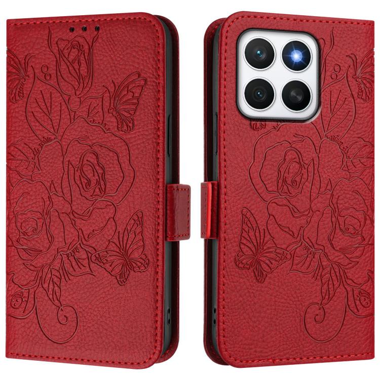 For Honor X8c 4G Global Embossed Rose RFID Anti-theft Leather Phone Case