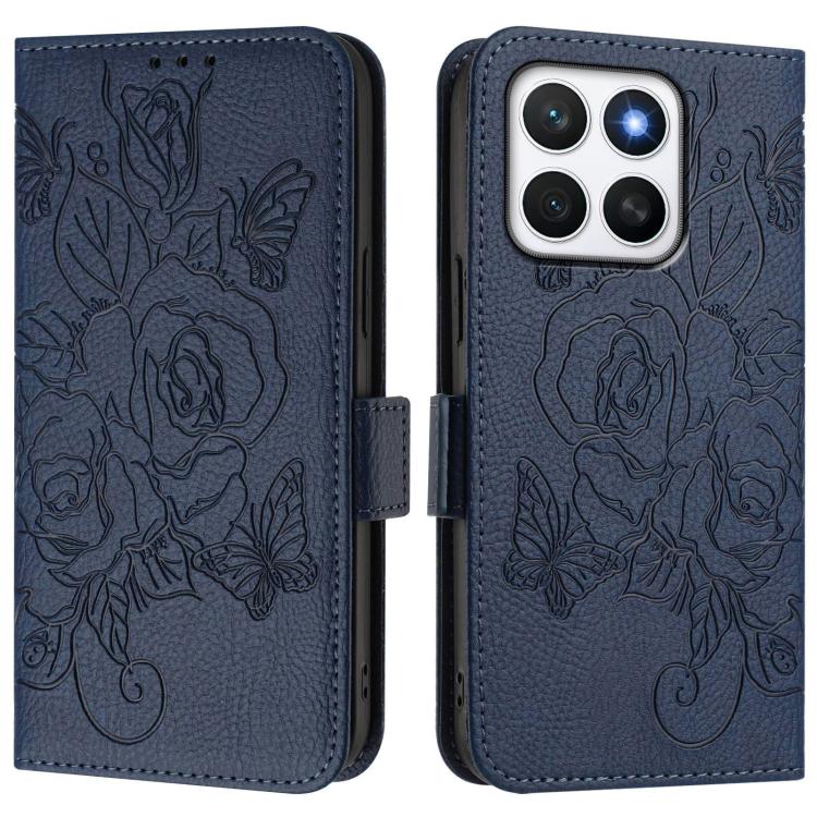 For Honor X8c 4G Global Embossed Rose RFID Anti-theft Leather Phone Case