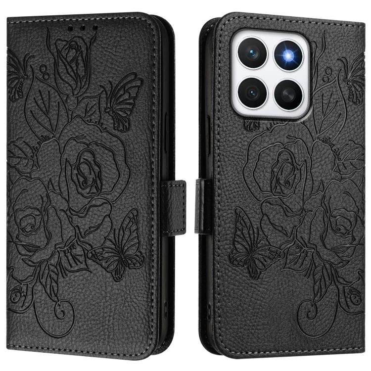 For Honor X8c 4G Global Embossed Rose RFID Anti-theft Leather Phone Case