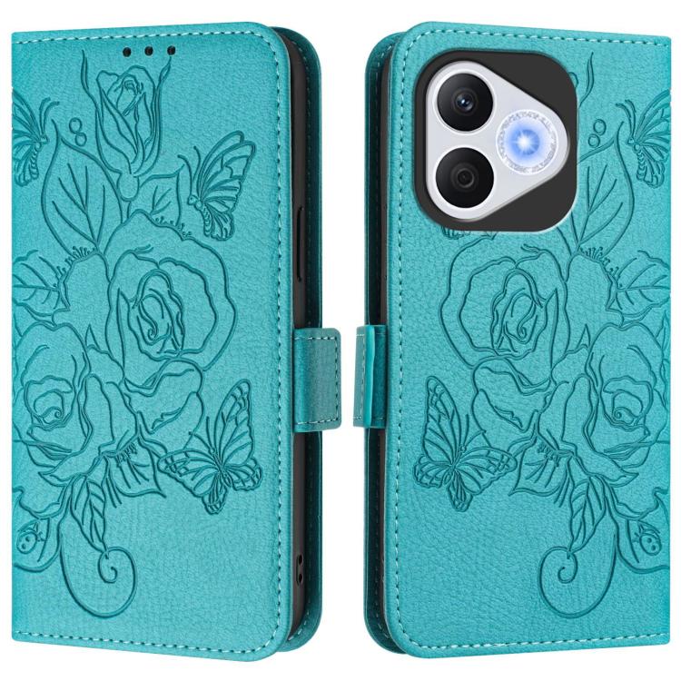 For Honor 400 Lite Global Embossed Rose RFID Anti-theft Leather Phone Case
