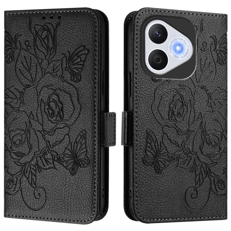 For Honor 400 Lite Global Embossed Rose RFID Anti-theft Leather Phone Case
