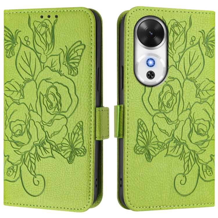 For Honor Play 60 5G Embossed Rose RFID Anti-theft Leather Phone Case
