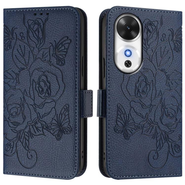 For Honor Play 60 5G Embossed Rose RFID Anti-theft Leather Phone Case