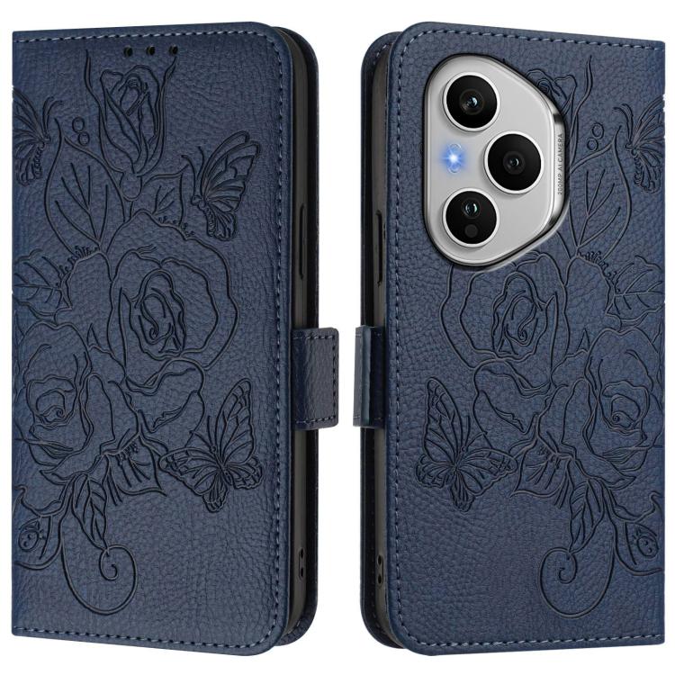 For Honor 400 Pro Global 160.8mm Embossed Rose RFID Anti-theft Leather Phone Case