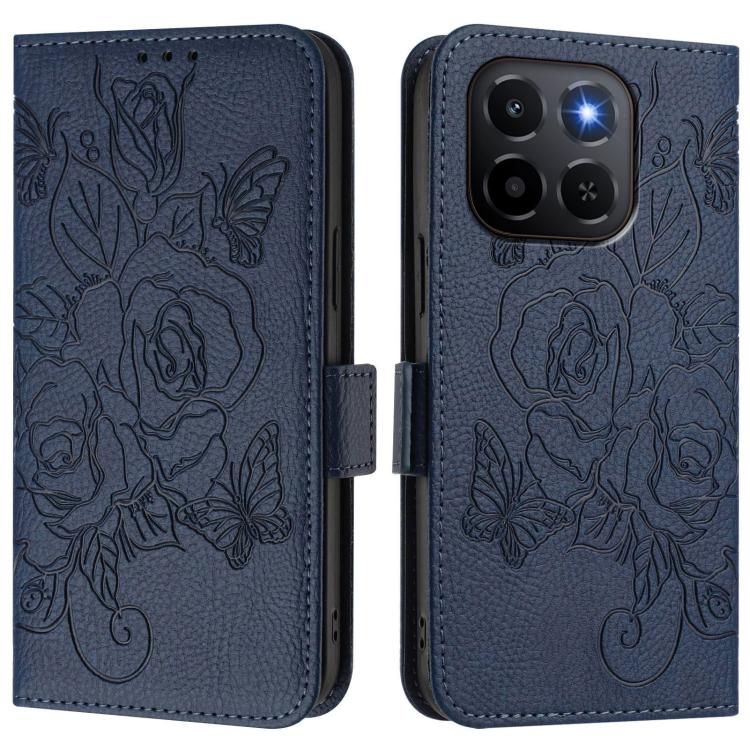 For Honor X6c 4G Embossed Rose RFID Anti-theft Leather Phone Case