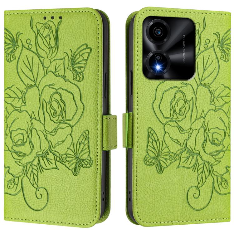 For Honor X5c Plus Embossed Rose RFID Anti-theft Leather Phone Case