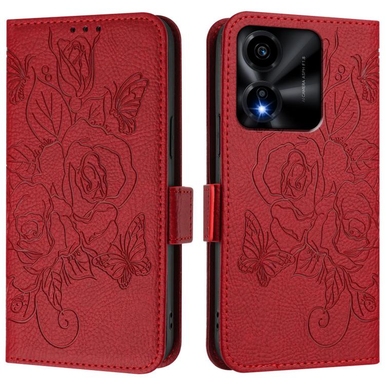For Honor X5c Plus Embossed Rose RFID Anti-theft Leather Phone Case