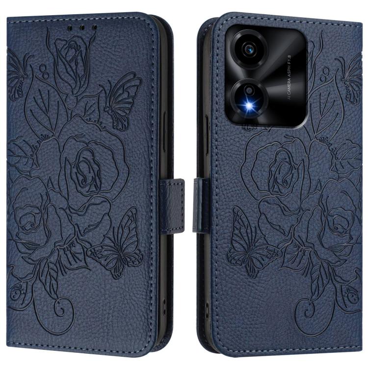For Honor X5c Plus Embossed Rose RFID Anti-theft Leather Phone Case