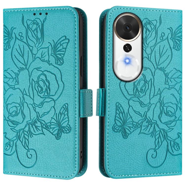 For Honor Play 70 Plus Embossed Rose RFID Anti-theft Leather Phone Case
