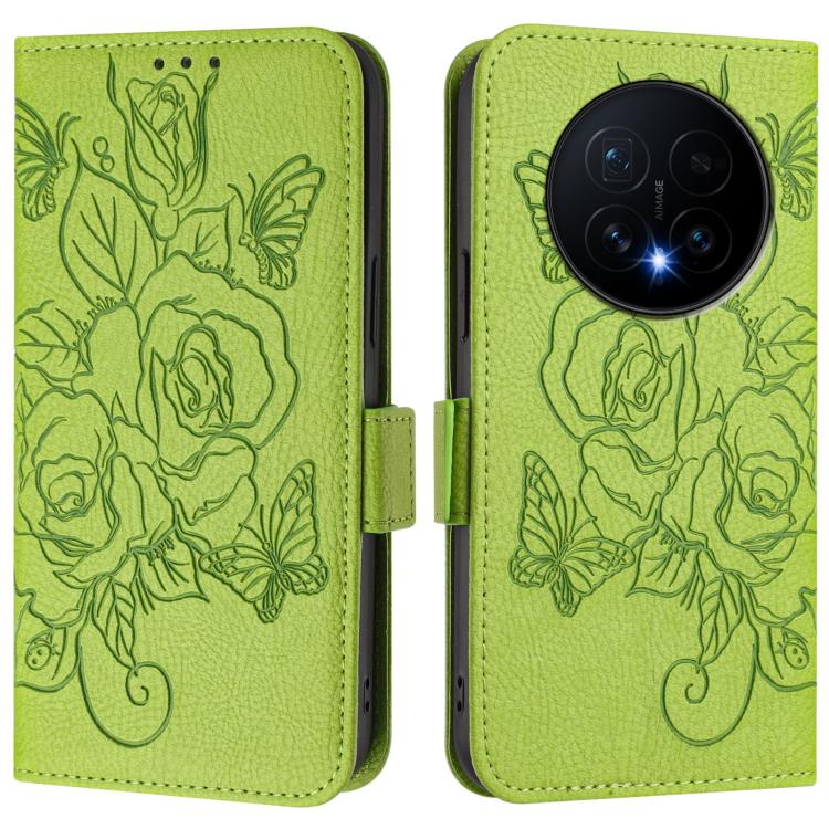 For Honor Magic8 Embossed Rose RFID Anti-theft Leather Phone Case