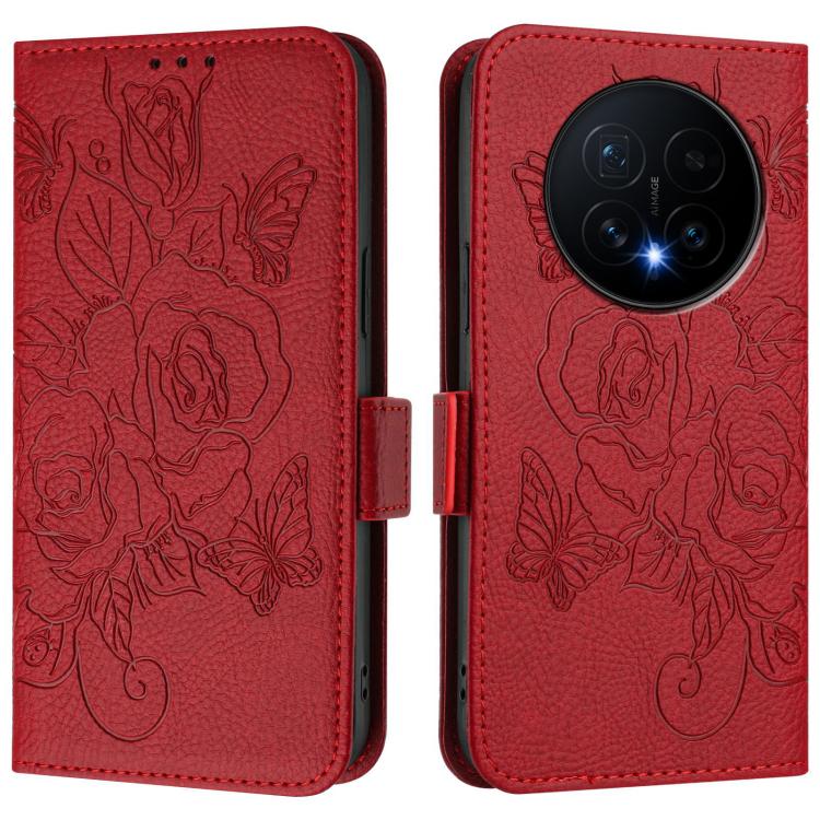 For Honor Magic8 Embossed Rose RFID Anti-theft Leather Phone Case