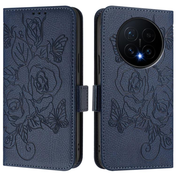 For Honor Magic8 Embossed Rose RFID Anti-theft Leather Phone Case
