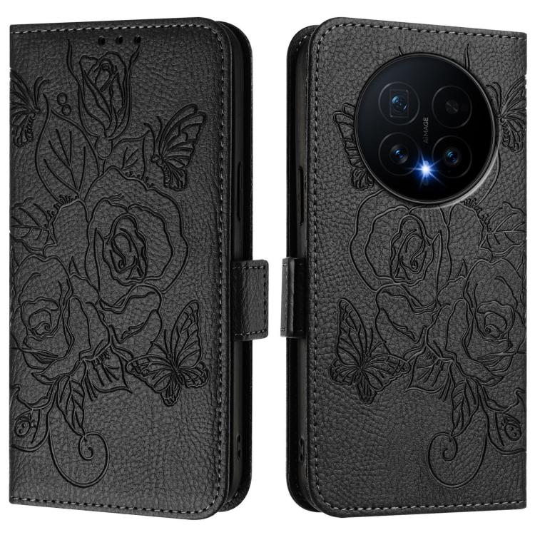 For Honor Magic8 Embossed Rose RFID Anti-theft Leather Phone Case
