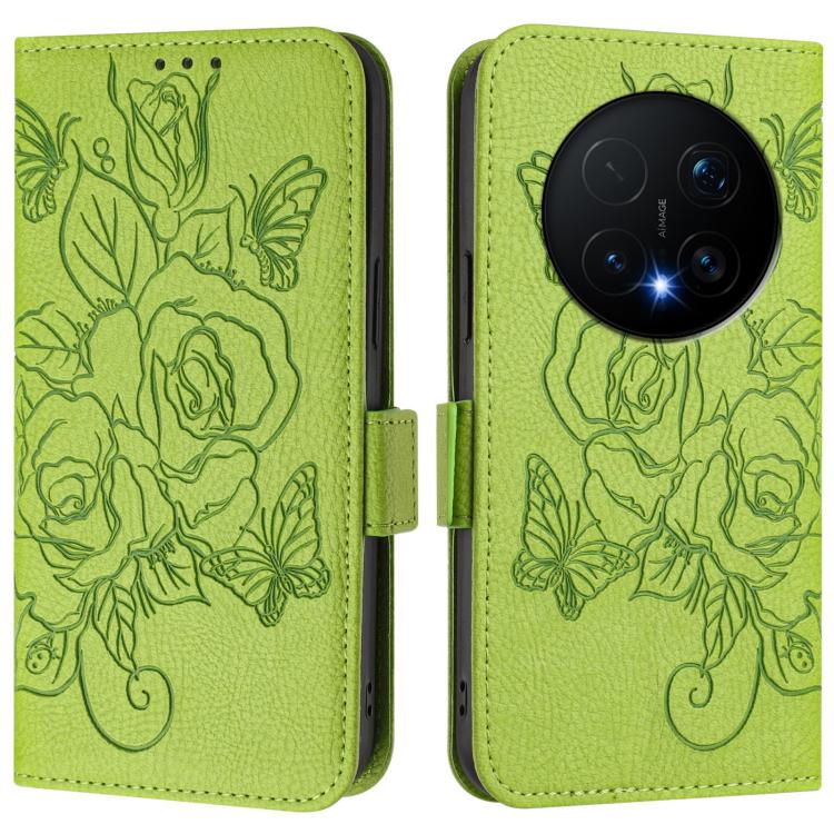 For Honor Magic8 Pro Embossed Rose RFID Anti-theft Leather Phone Case