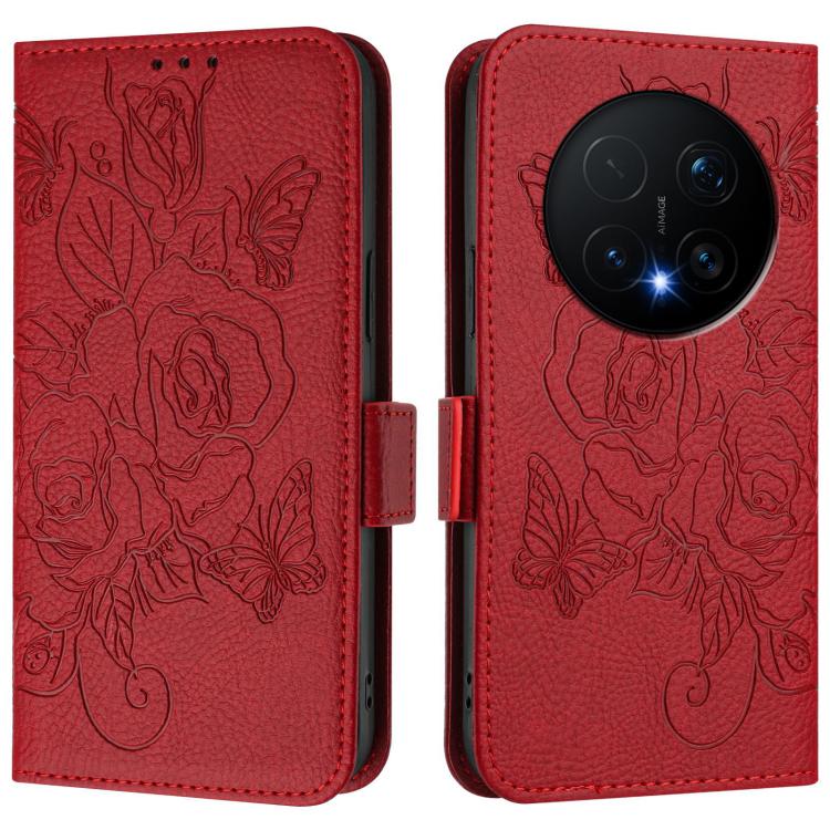 For Honor Magic8 Pro Embossed Rose RFID Anti-theft Leather Phone Case