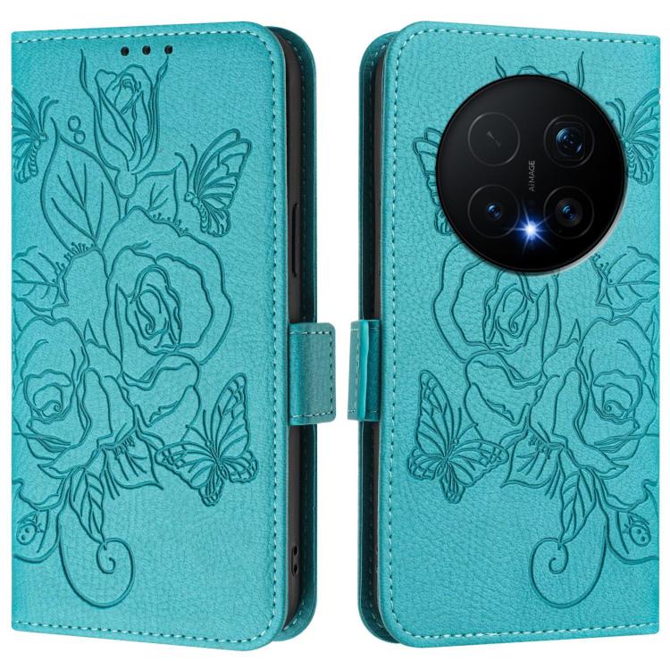 For Honor Magic8 Pro Embossed Rose RFID Anti-theft Leather Phone Case