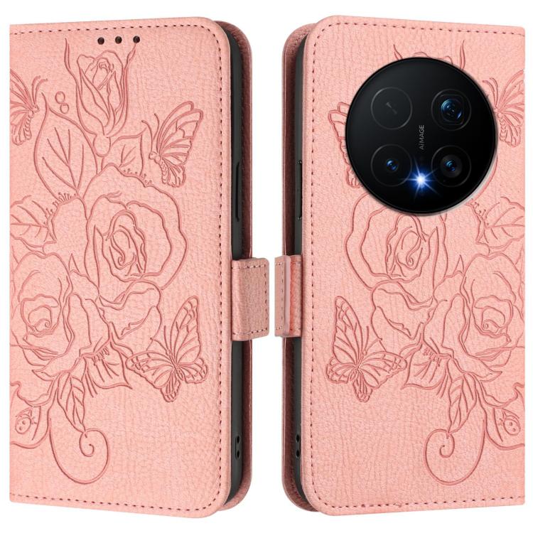 For Honor Magic8 Pro Embossed Rose RFID Anti-theft Leather Phone Case