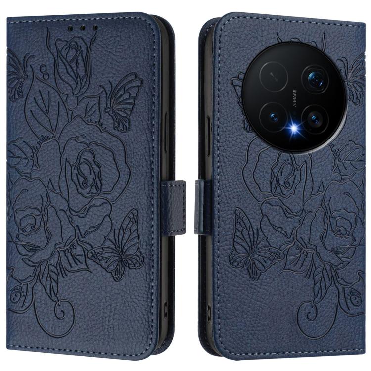For Honor Magic8 Pro Embossed Rose RFID Anti-theft Leather Phone Case