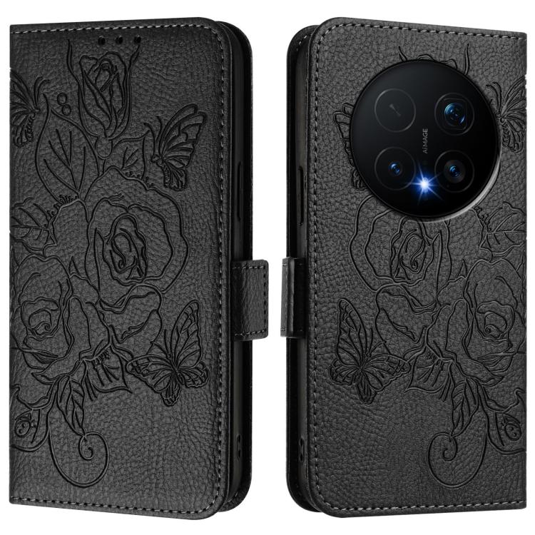 For Honor Magic8 Pro Embossed Rose RFID Anti-theft Leather Phone Case