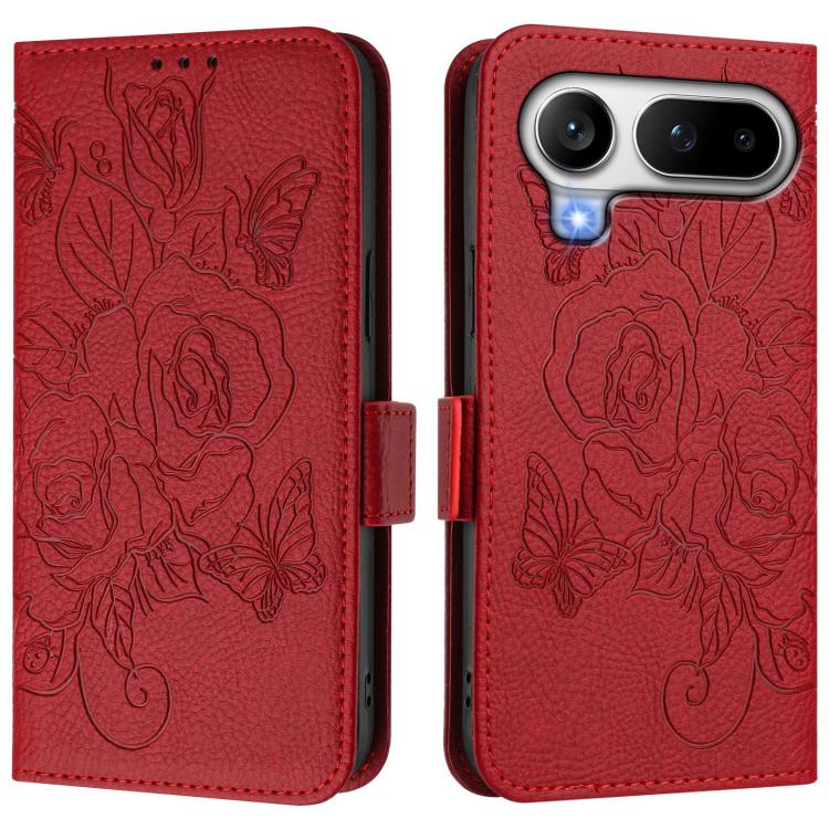 For Honor Magic8 Pro Air 5G Embossed Rose RFID Anti-theft Leather Phone Case